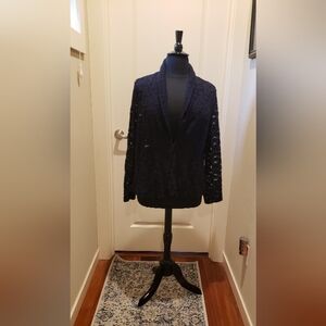 INC Navy Lace Women Blazer